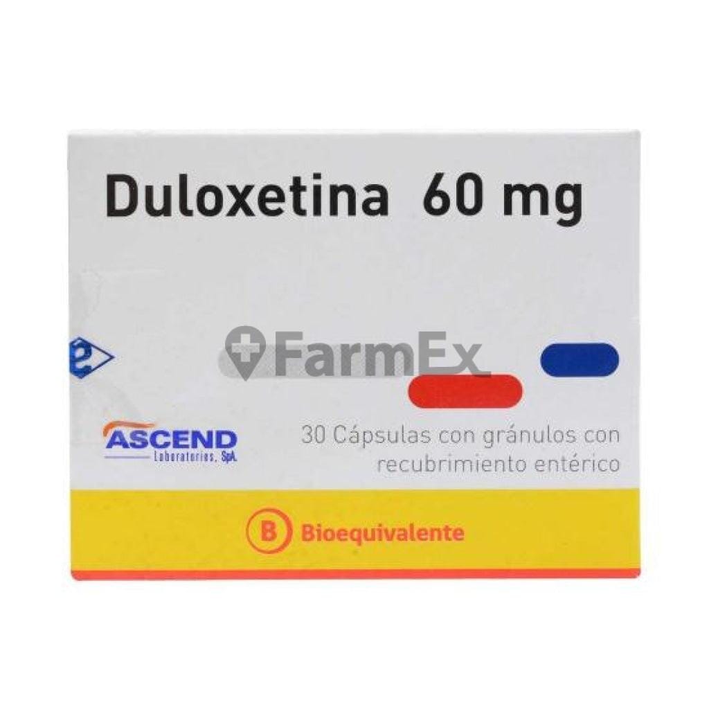 Duloxetina 60 mg x 30 cápsulas susc-1 de 2 meses Farmex-Suscripciones-Persistente